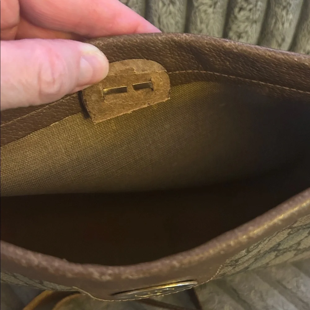 Gucci Vintage Crossbody Coated Canvas Shoulder Bag GG Monogram Leather Trim - Picture 15 of 17